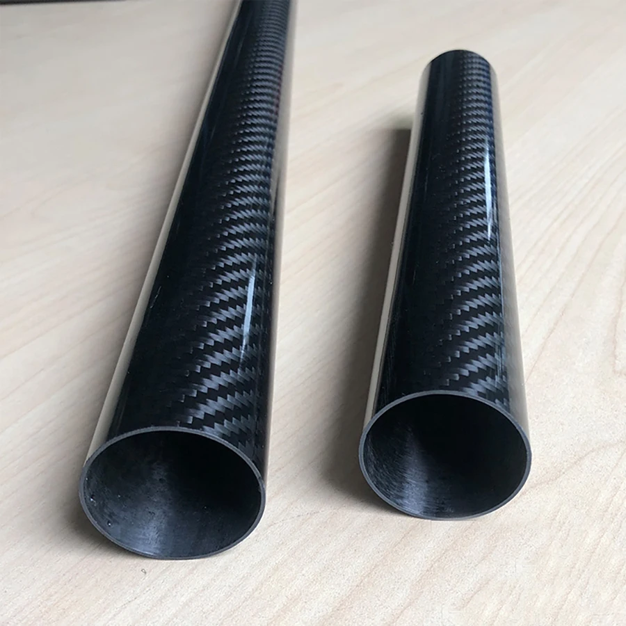 2 pz Lunghezza 50 cm Tubo In Fibra di Carbonio Materiale Composito Ad Alta Durezza 3K Pianura GlossyOD6-32mm Tubi Per La Protezione Delle Piante