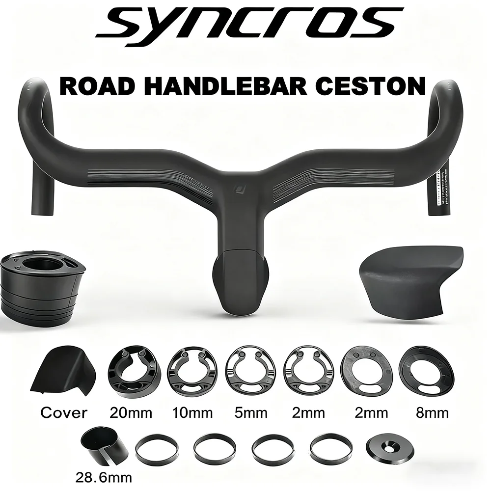 

Syncros Creston Road Bike Carbon Handlebar, Internal Cable Routing, Bicycle Cycling Sport, Carbon Fiber 380-440mm 90-120mm