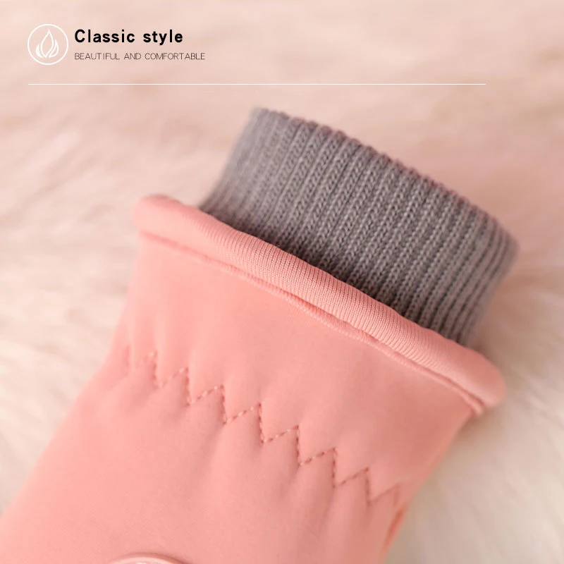 Children Skiing Cycling Gloves Warm Winter Boy Girl Fleece Roundel Thick Anti-Slip Kids Cute Soft Waterproof Motorcyclist Gloves