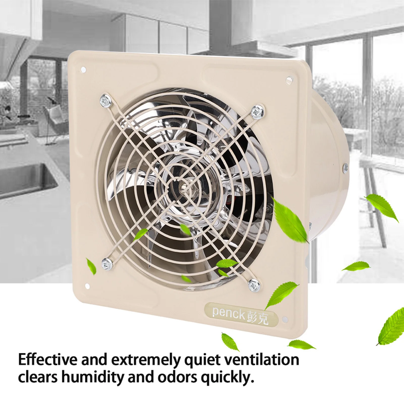 190mm 40W Exhaust Fan Low Noise Wall Mounted Exhaust Fan Home Bathroom Kitchen Garage Vent Ventilation