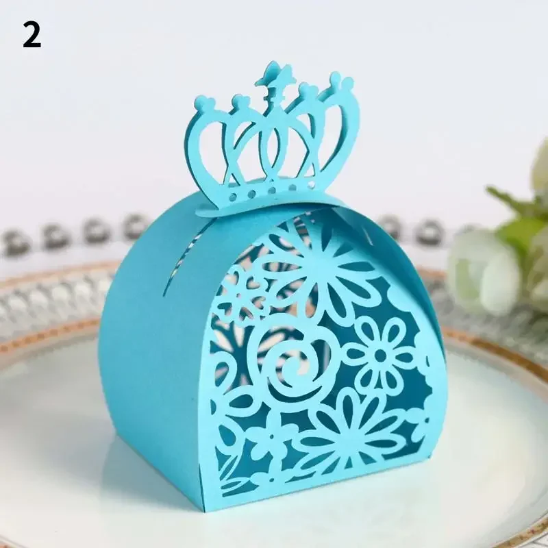 10Pcs Gold Laser Cut Wedding Favor Box Hollow Rose Design Candy Dragee Chocolate Gift Bags Packaging