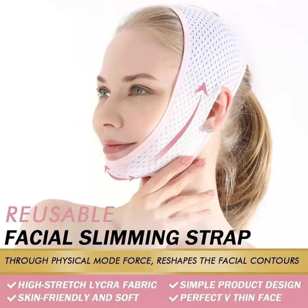 Slimming Face V-Fit Lift Up Belt Thin Neck Mask Sleeping Chin Care Shaper Belt Reduce Double Bandage Skin Face Face-Lift D9B4