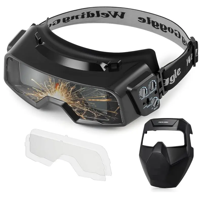 

SOFT-Auto Darkening Welding Goggles, For TIG MIG ARC Cutting, Shade 4/5-9/9-13 Safety Welding Glasses Welder Mask