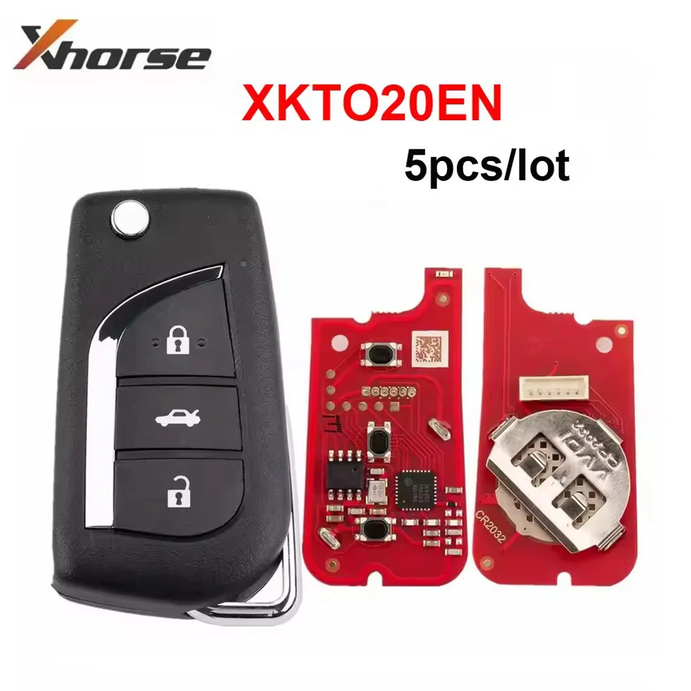

5pcs/lot Xhorse XKTO20EN 2nd Generation for Toyota Type Wire Remote Key 3 Buttons for VVDI MINI Key Tool Max Pro