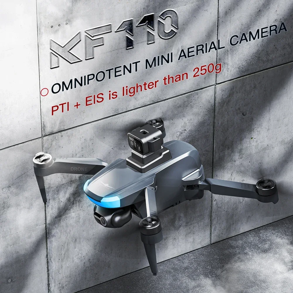 Drone GPS Professionnel KF110 avec Caméra 4 K pour Photographie Aérienne, Quadrirotor RC, Moteur Sans Balais, Laser, Évitement d'Obstacles, Mini Dron, 2024