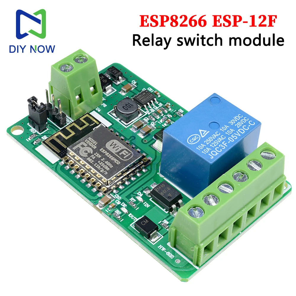 

Esp8266 Relay Switch Module Esp-12F Wifi Wireless Module 1 Channel Relay Overcurrent Protection Wi-Fi Relay Module 10A Dc 7-30V