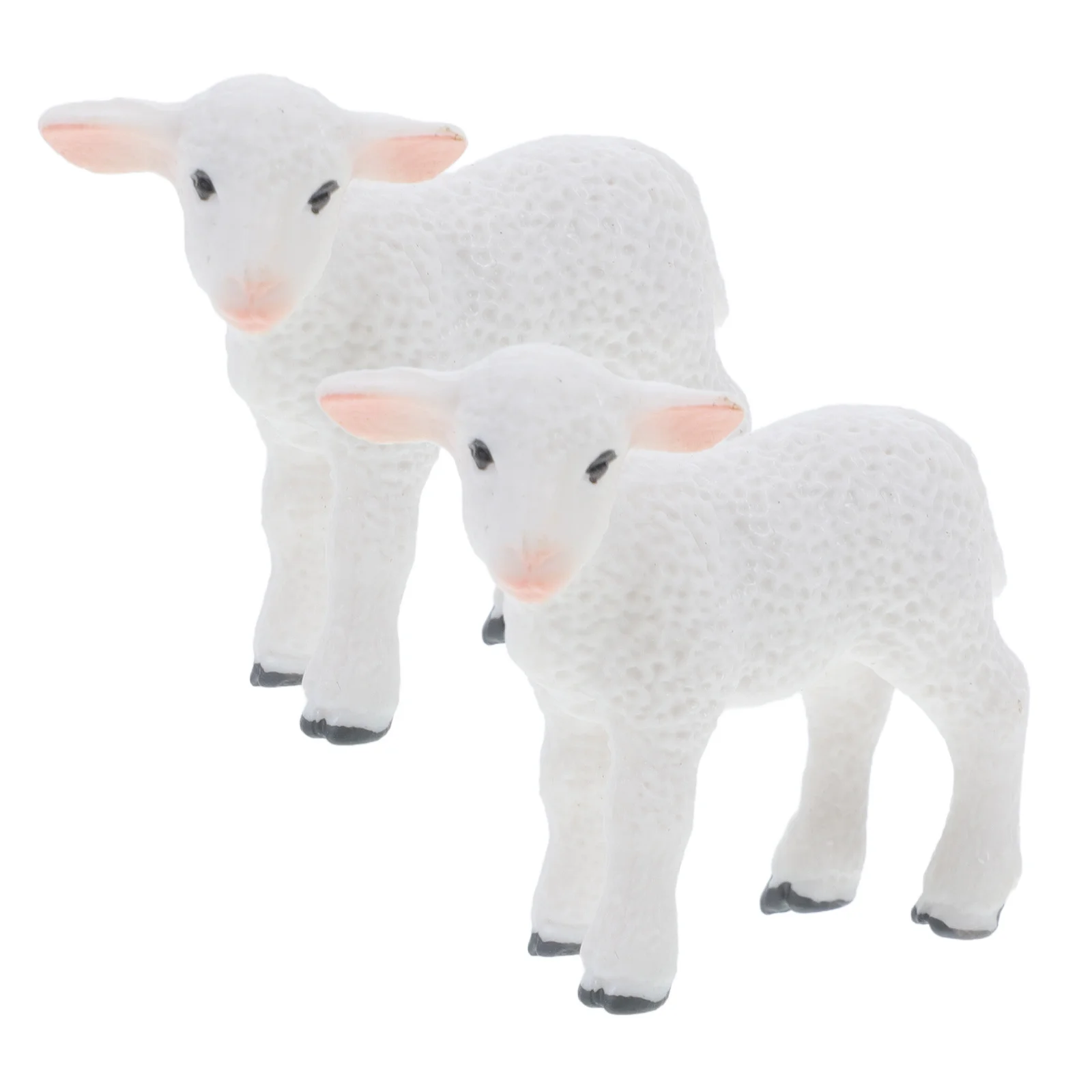 

2pcs Lamb Decor White Plastic Handicrafts For Garden Lawn Bonsai Pool Landscape Desktop Ornaments Household Furnishing
