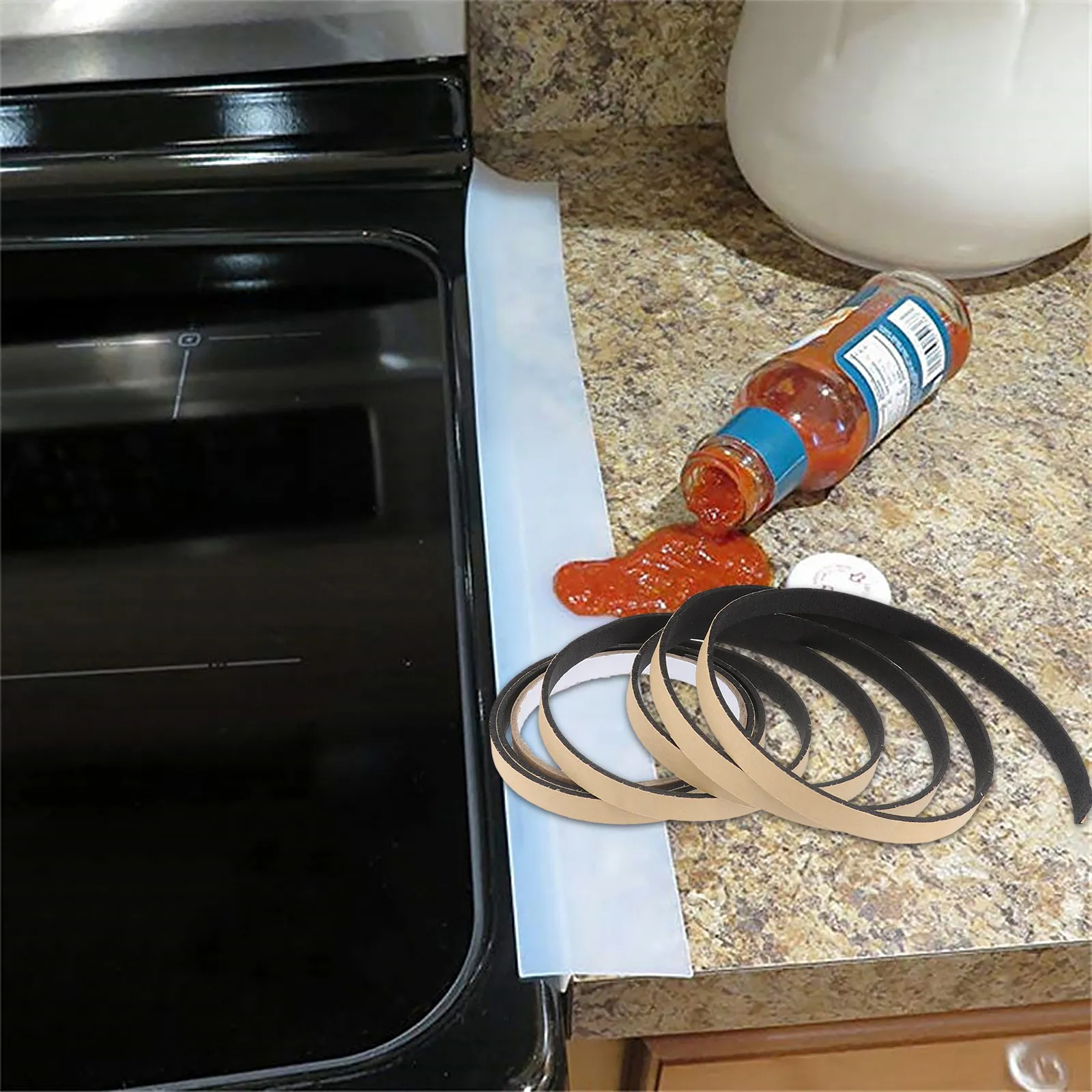 2M Strip Sealing Tape Shockproof Moistureproof Kitchen Gas Stove Window Glass Door Gap Cleaner Strip
