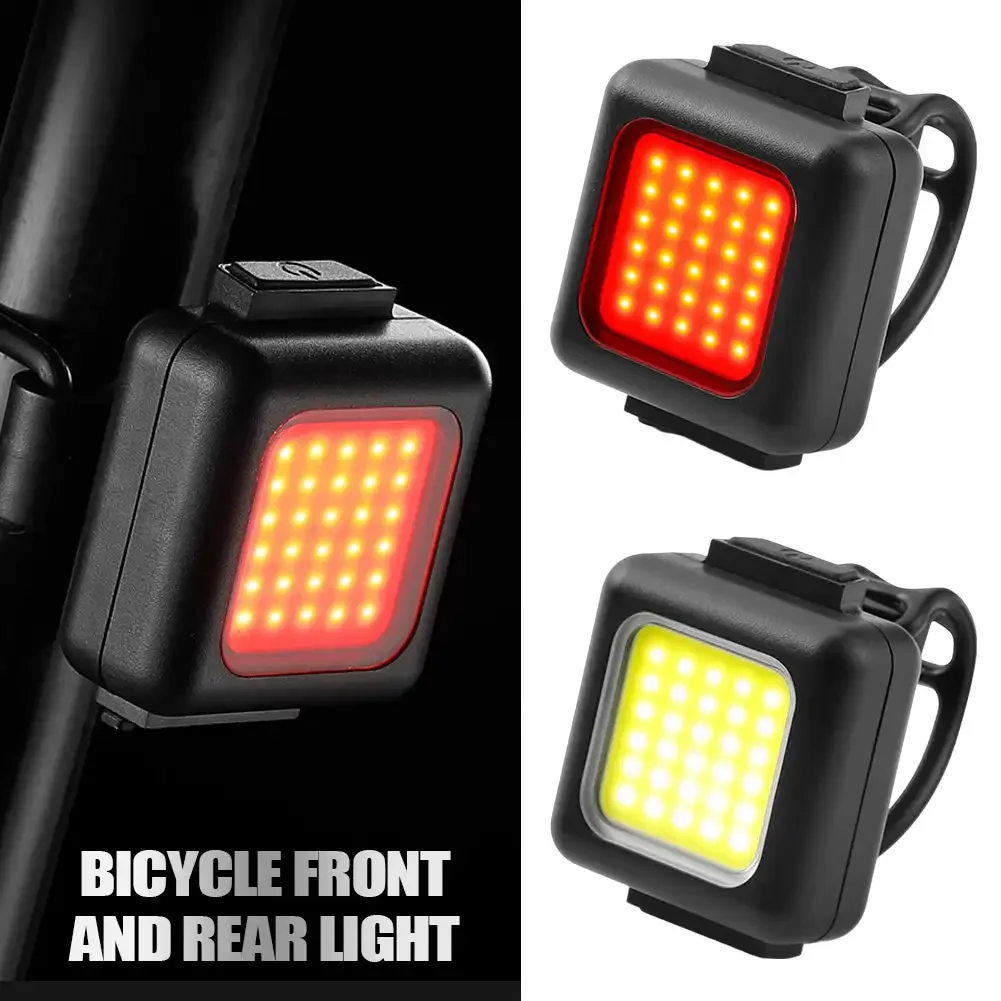 130/80LM 150mAh Bicycle Front Rear Lamp Type-C USB Rechargeable Waterproof COB LED Warning Bike Cycling Light Cycling Accessory