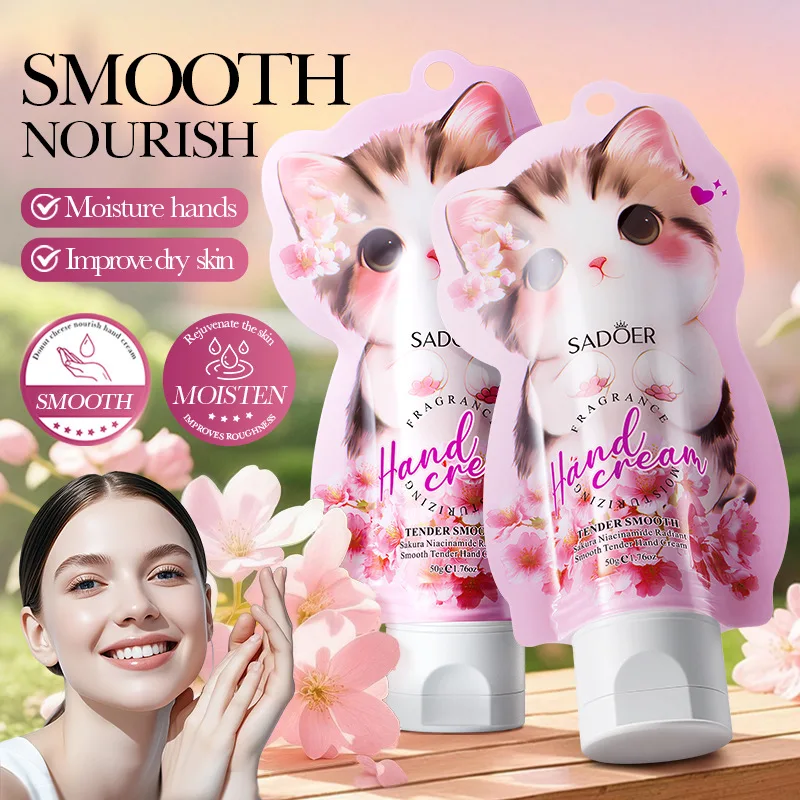 Sakura Niacinamide Hand Cream provides long-lasting hydration. Prevent dry, cracked, and rough lips in autumn and winter seasons