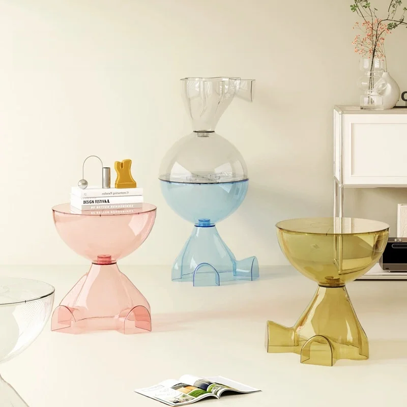 

Simple Transparent Sofa Edge Table Creative Flat Head Coffee Table Living Room Sofa Corner Furniture Light Luxury Side Table