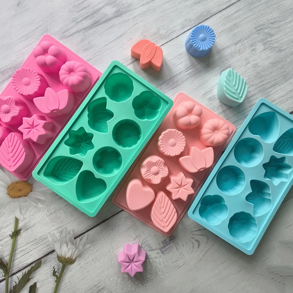 1PC silicone multiple leaf shaped soap molds DIY handicrafts suitable for kitchen cake chocolate pudding molds