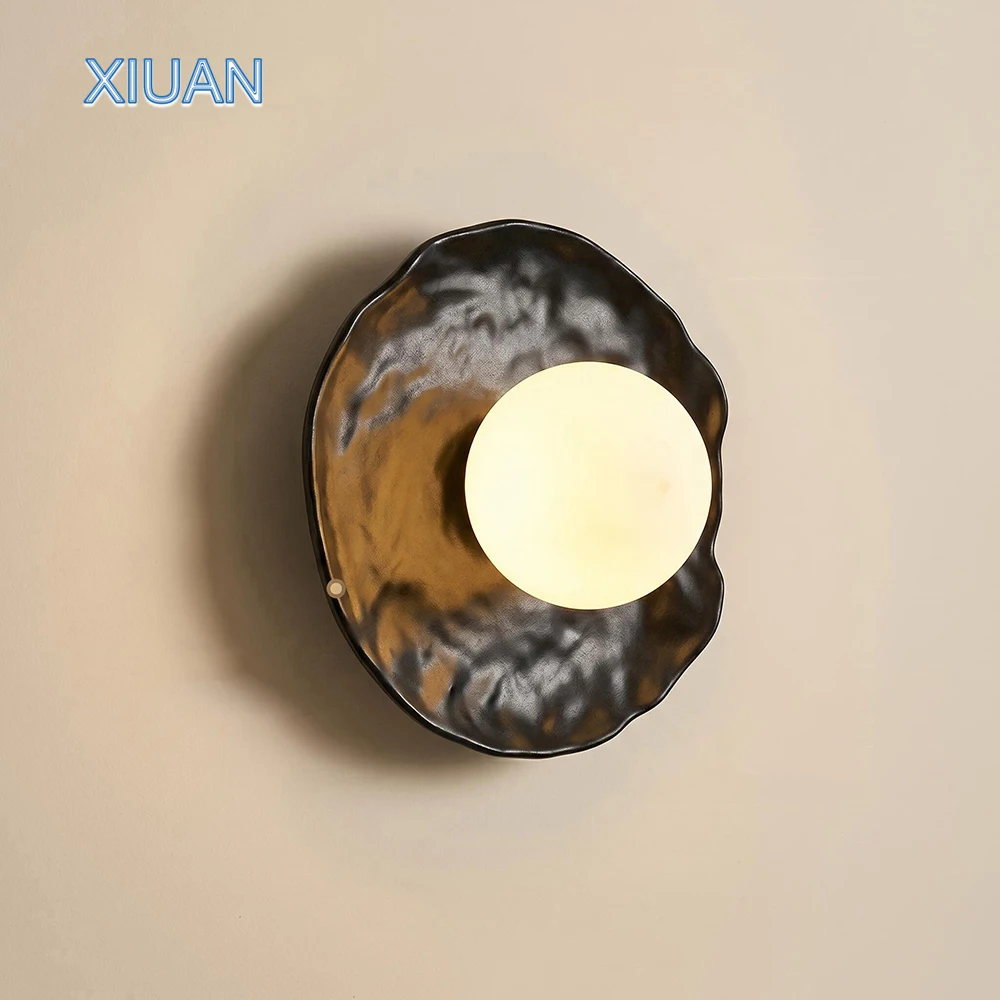 Postmodern Texture Wall Lamp Black Wall Light for Bedroom Bedside Living Room Aisle Hallway Entrance Corridor Hotel Stair Lights