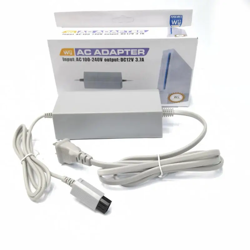 

НОВЫЙ сетевой адаптер с вилкой EU/US для консоли Nintendo Wii, зарядный кабель, зарядное устройство 100-240В, блок питания 12В/3.7А для консоли Wii