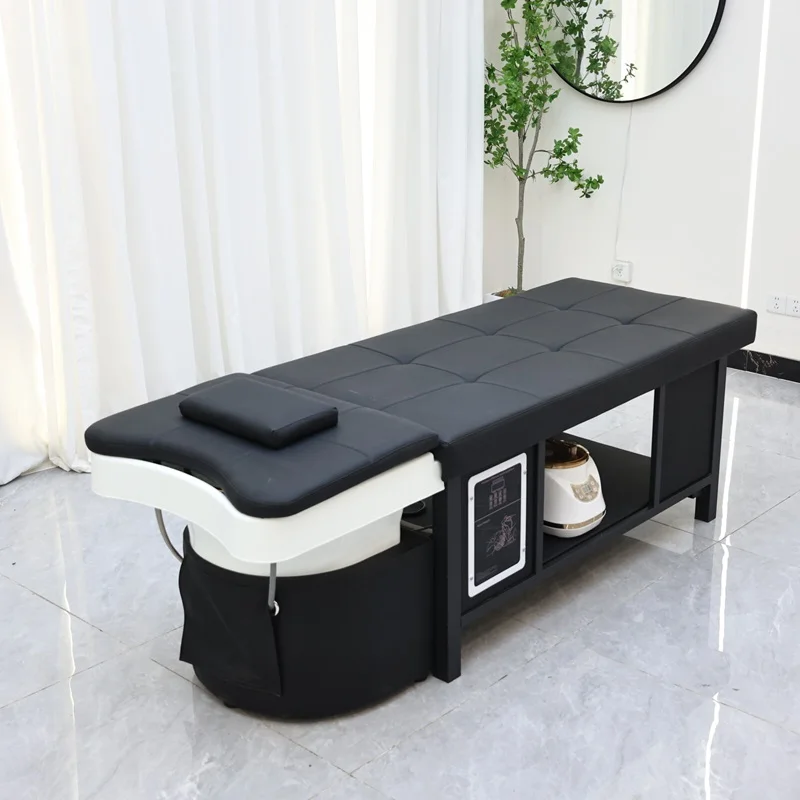 Hair Washing Bed Therapy Spa Thai  Modern Beauty Salon Furniture  Water Circulation Massage Shampoo Bed Units for Barber Shop