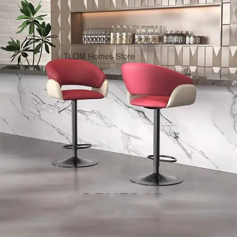 

Pink Design Bar Stools Restaurant Swivel Vanity Ergonomic Bar Chairs Aesthetic Relaxing Chaise De Bar Lounge Suite Furniture