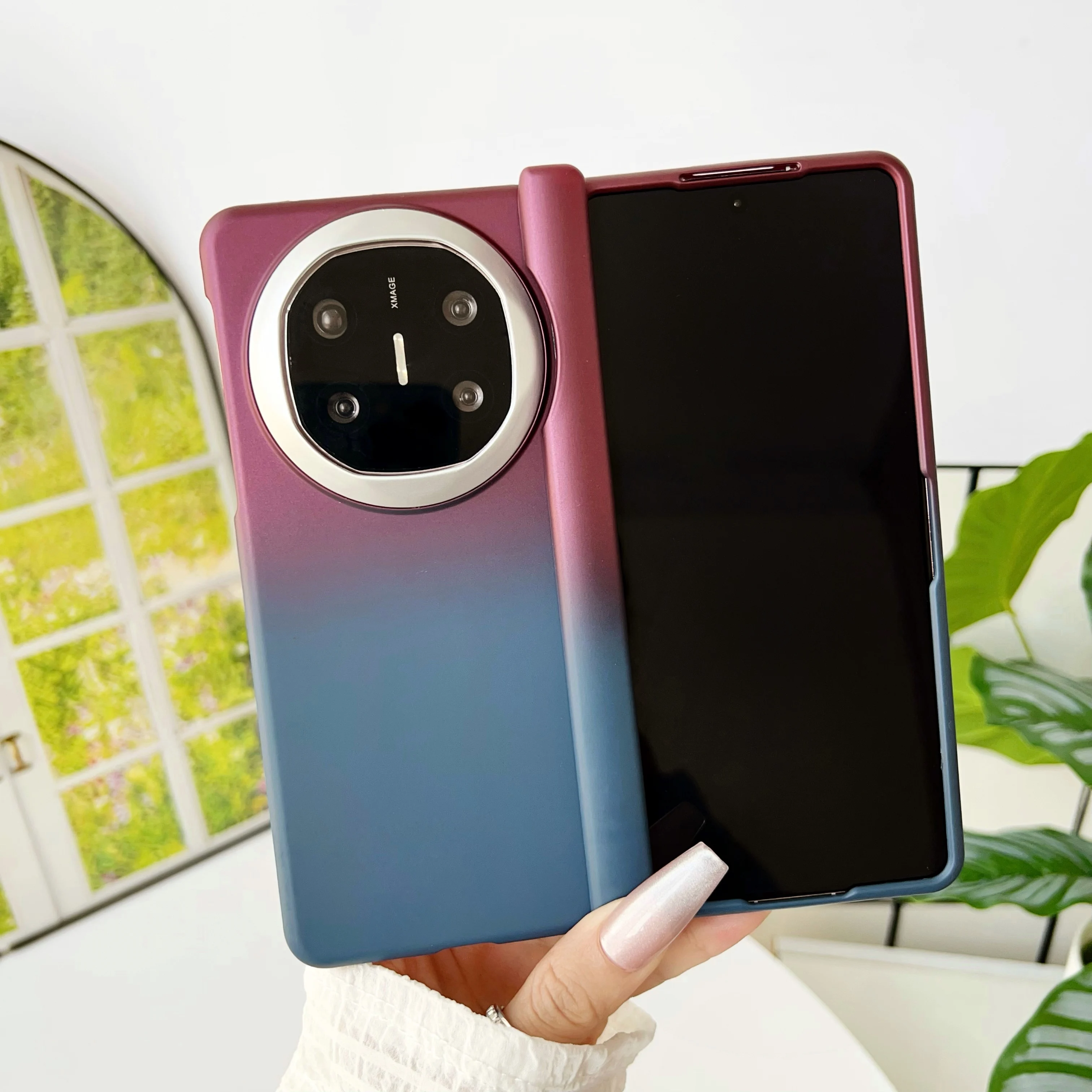 For Huawei Mate X6 X5 X3 Case Magsafe Gradient Texture Hrad Plastic Protector Mobile Phone Cover view 5