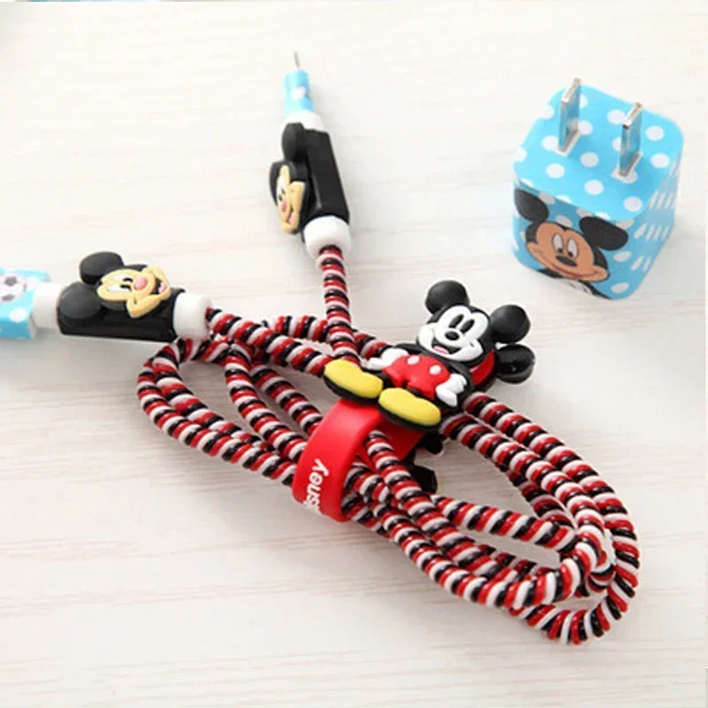 Disney Action Figur Stich Handy Datenkabel Schutzhülle Cartoon Minnie Datenkabel Schutzs eil DIY Geburtstags geschenk