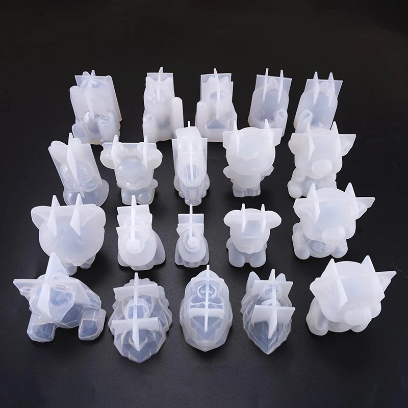 3D silikonowe formy DIY geometryczny trójwymiarowy niedźwiedź jeleń kot świnia królik zwierząt formy biżuteria narzędzie do dekoracji ciast zając wielkanocny
