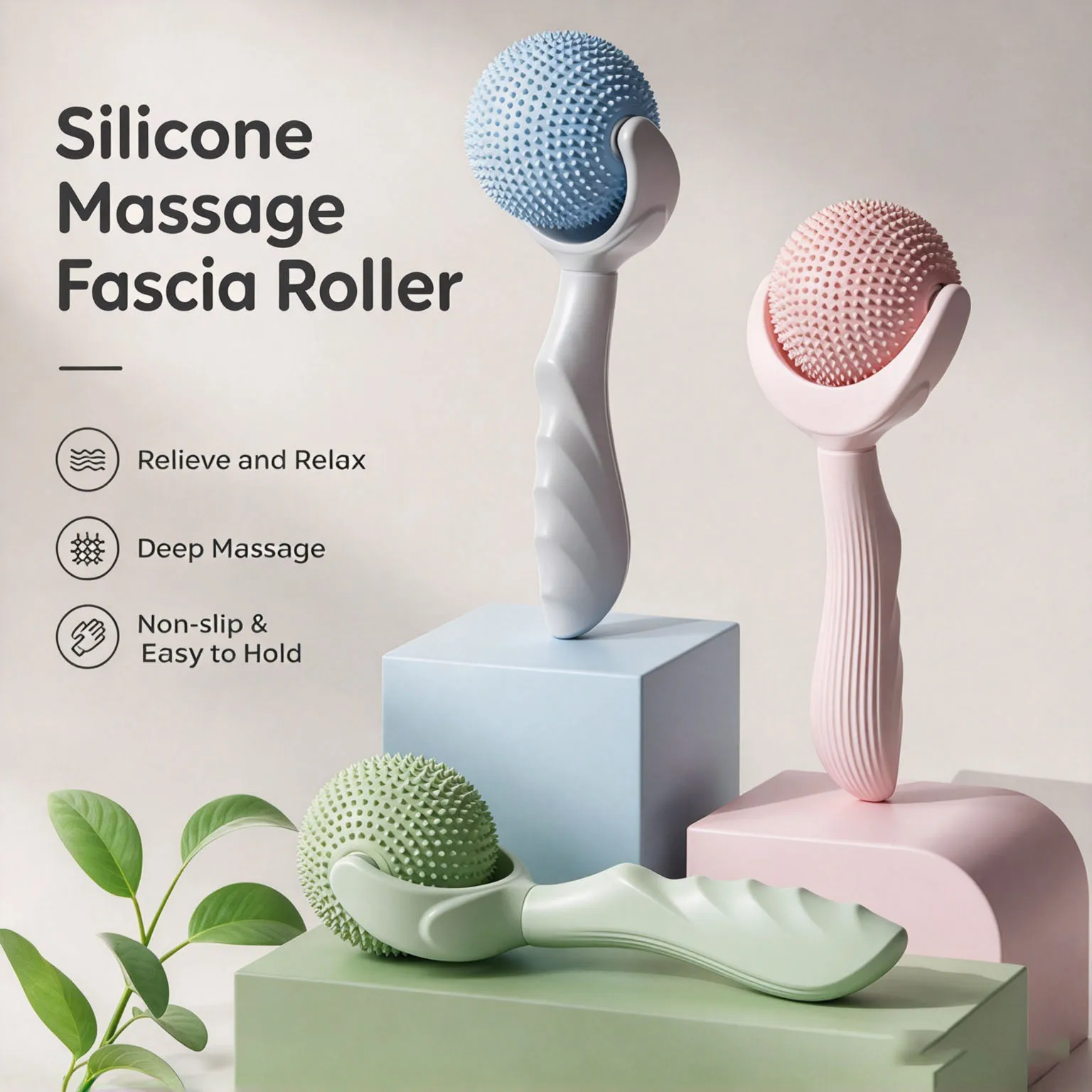 Portable Hand Held Massage Ball Roller 3D Nodes Full Body Muscle Soreness Release Tool for Fitness Workout Office Stress Relief