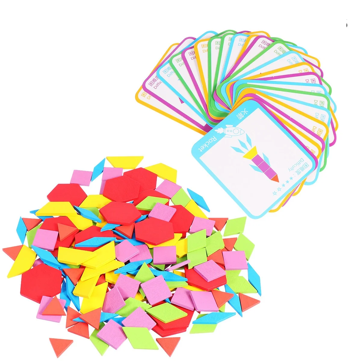 

155Pcs Geometric Cognitive Educational Board Early Learning Puzzle Develops Coordination Imagination Color Recognition