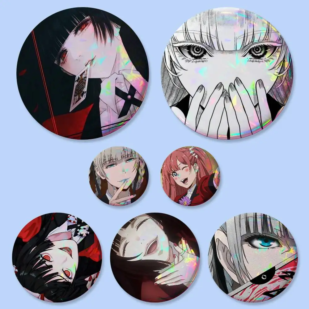 Anime K-Kakegurui Yumeko Jabami Badges 25 32 44 58 75 Mm Round Cosplay Pin Bag Decor Fans Collect Friends Gifts Brooch Souvenir
