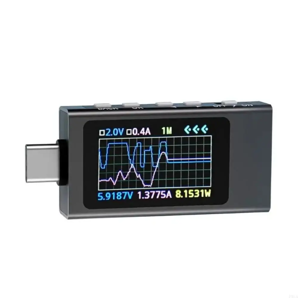 Type-C Electric Current Meter Safe Operation Multi-function Digital Ammeter Voltmeter Dustproof and Drop-proof Protocol Detector