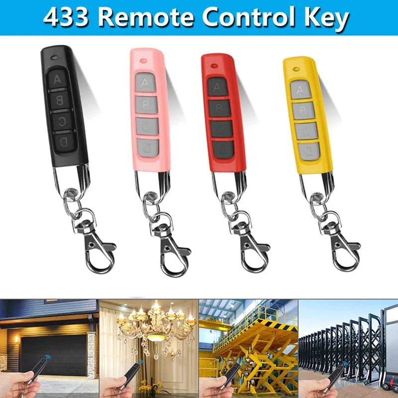 433MHz Door Remote Control Universal Copy Garage Remote Control Cloning Electric Gate Remote Controller Duplicator 4CH Car Key