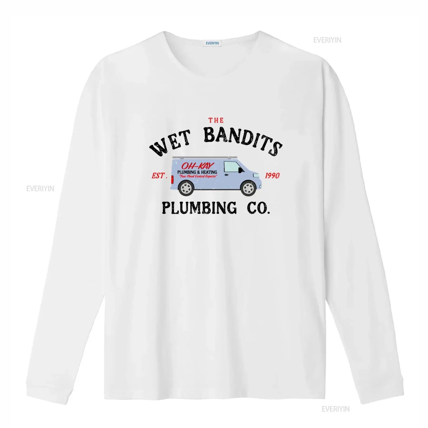 The Wet Bandits Plumbing Co T Shirt Home Alone Christmas Funny  vintage Washed graphic Breathable fashion Stretched Soft homme