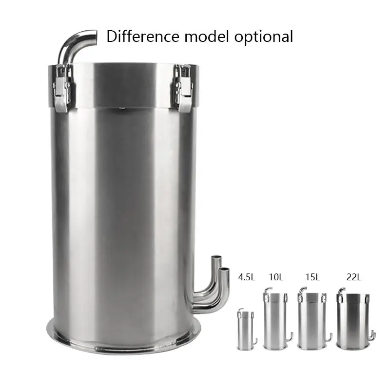 Aquarium filtration system external filter stainless steel 304 aquarium fish filter 4.5L 10L 15L 22L