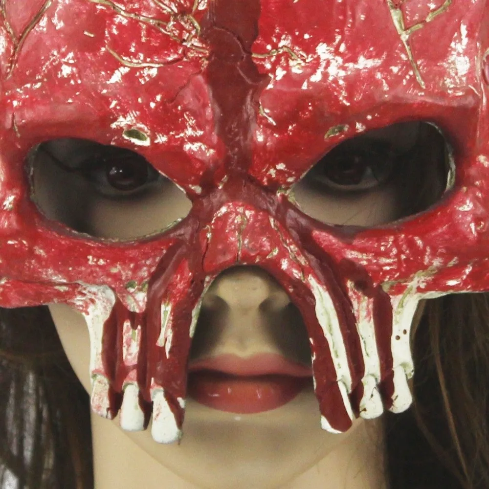 Engraçado meia face máscara de halloween pu espuma cosplay suprimentos halloween crânio máscara festa adereços esqueleto máscara traje adereços