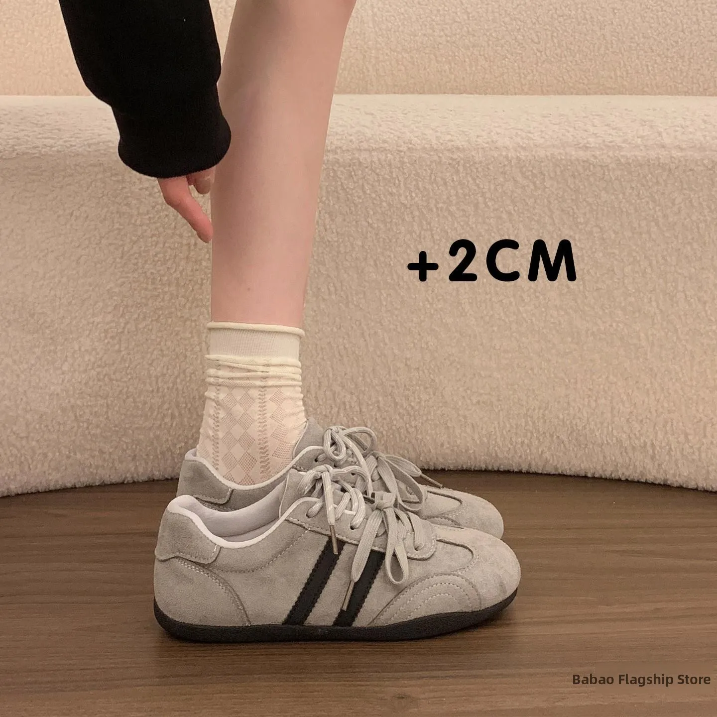 Agan De Train Women's Flat Bottom Casual Shoes Versatile Sports Leisure Shoes Spring 2026 New Model Racing Shoes Cross Buckle