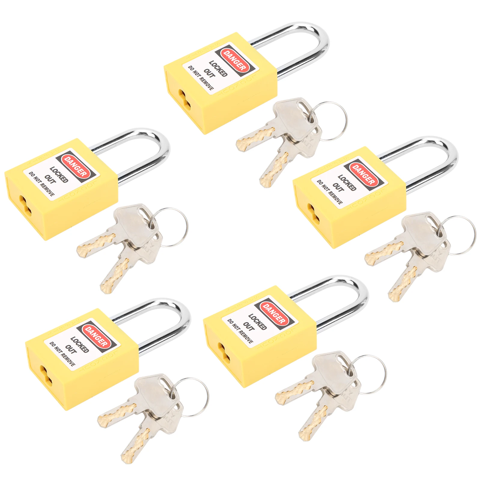 5 Sets 38mm Lockout Lock Insulation LOTO Nylon PA Steel for Nuclear Energy Logistics Transport