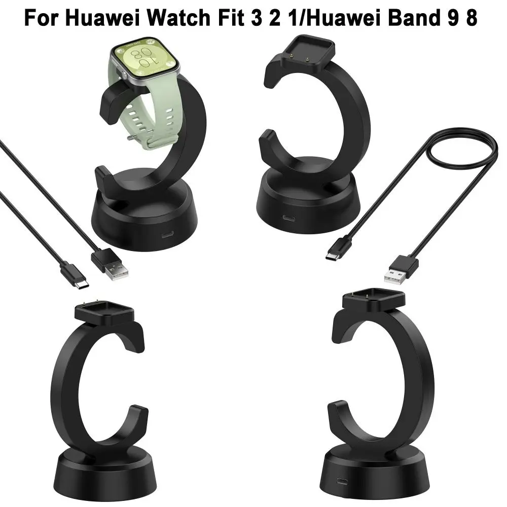 Caricatore verticale a forma di C adattatore di alimentazione staffa supporto per caricabatterie Dock di ricarica per Huawei Watch Fit 3 2 1/Huawei Band 9 8