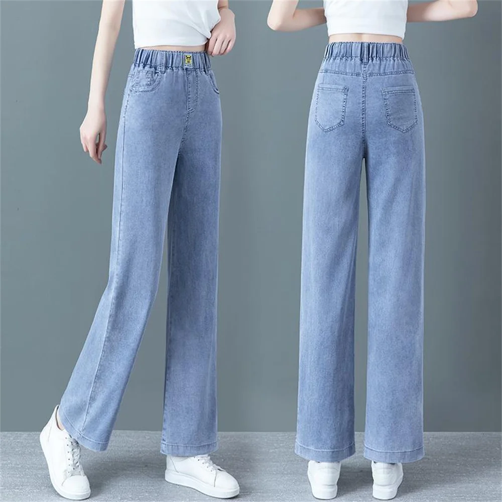 Jean Slim évasé taille haute pour femme, pantalon en Denim, Vintage, extensible, style décontracté, Chic, coupe ajustée