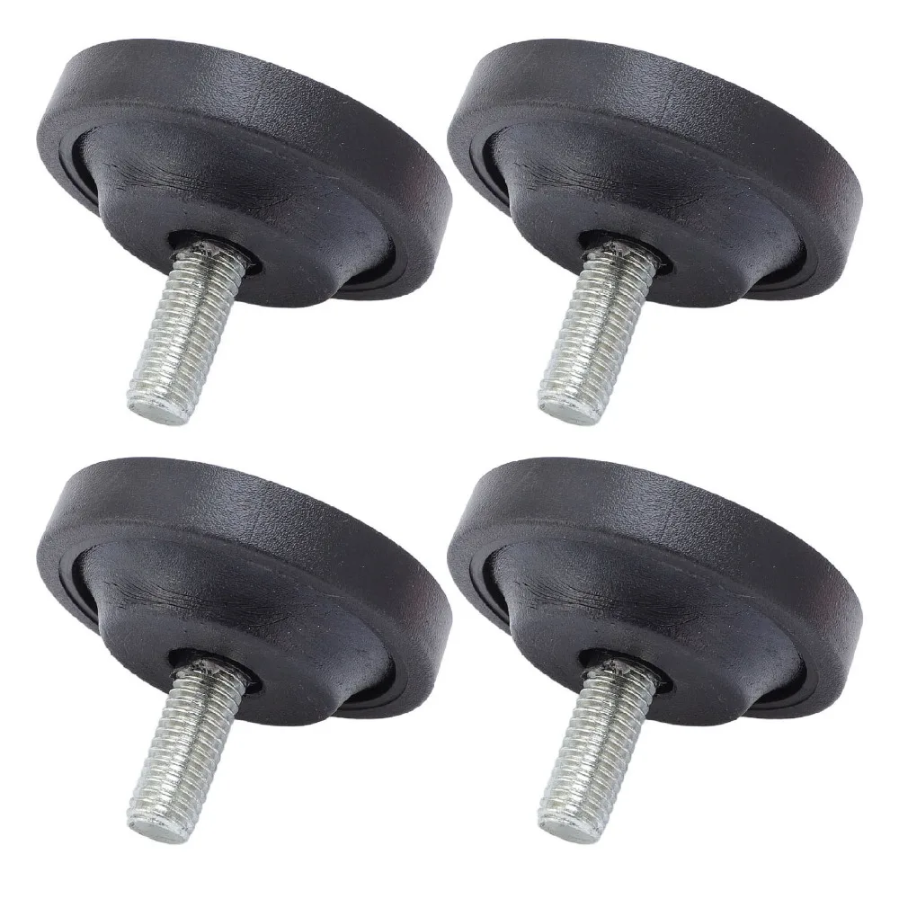 4pcs M10 Thread Screw On Rubber Feet Diameter 58mm Rubber Adjustable Furniture Levelers Black Threaded Furniture Legs