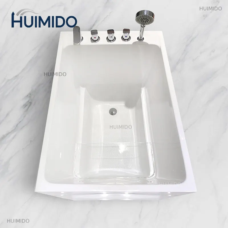 Qianshengjia acrylic freestanding bathtub household small Japanese-style mini deep bubble square adult seated bubble pool
