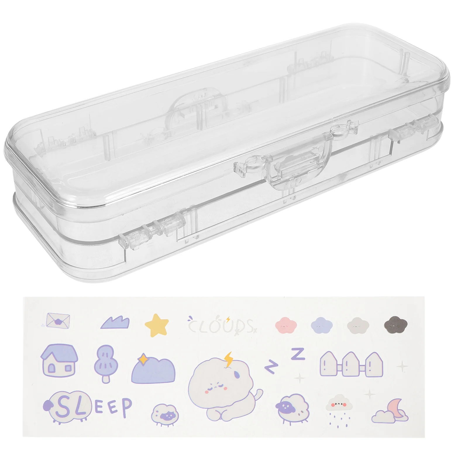 

Transparent Pencil Box Plastic Large Capacity Simple Design Portable Pencil Organizer Pen Storage for Students