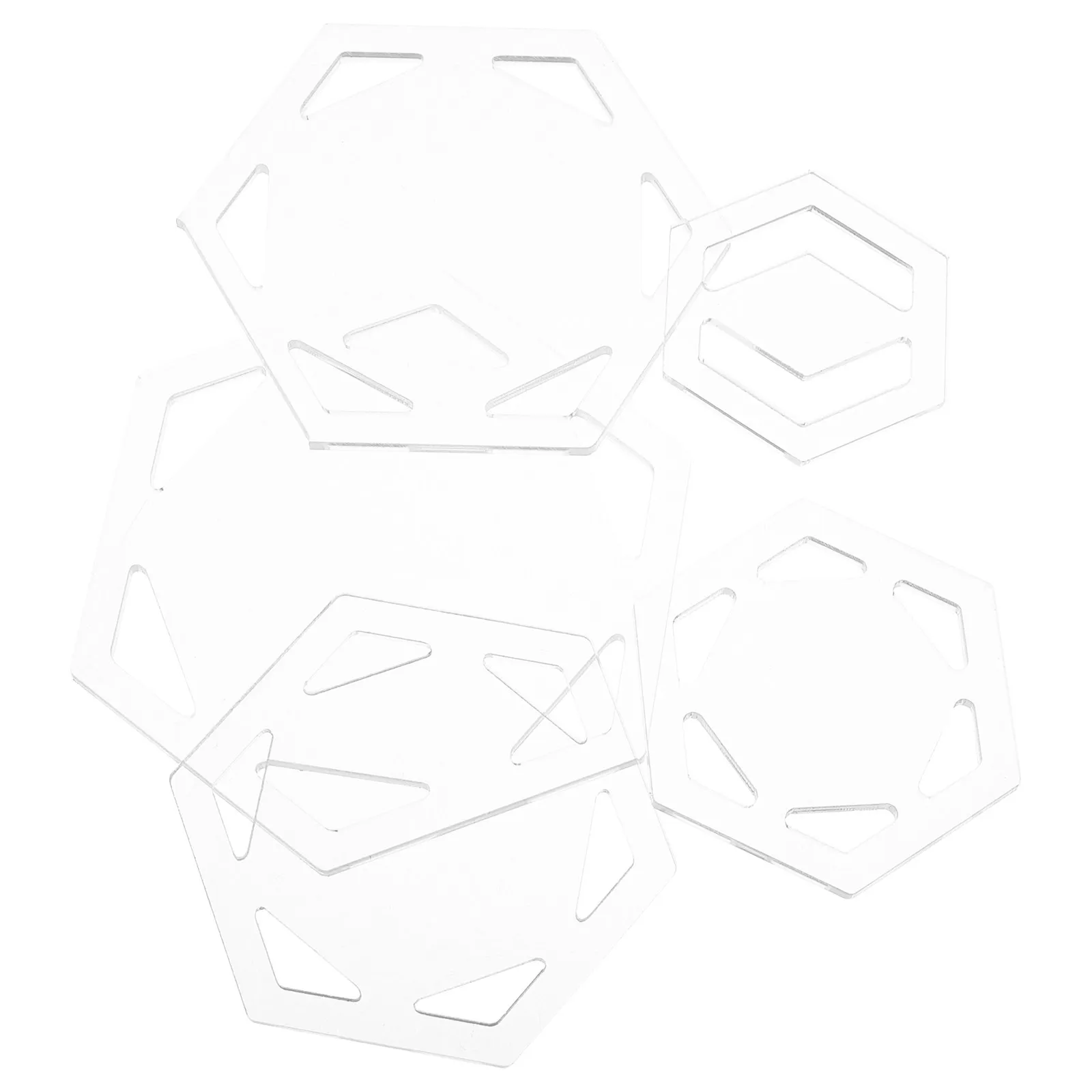 5Pcs Transparent Acrylic Hexagon Quilting Templates DIY Patchwork Tool for Accurate Cutting Sewing Quilt Patterns Quilting