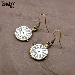 1pair Retro  Antiqued Bronze Tone Pocket Watch Charms Pendants 18x23.5mm Earrings