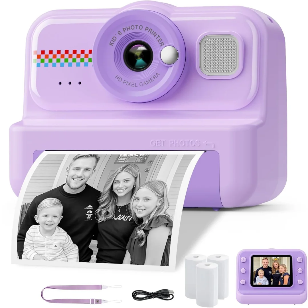 Kids Camera Instant Print, 1080P HD Instant Print Camera for