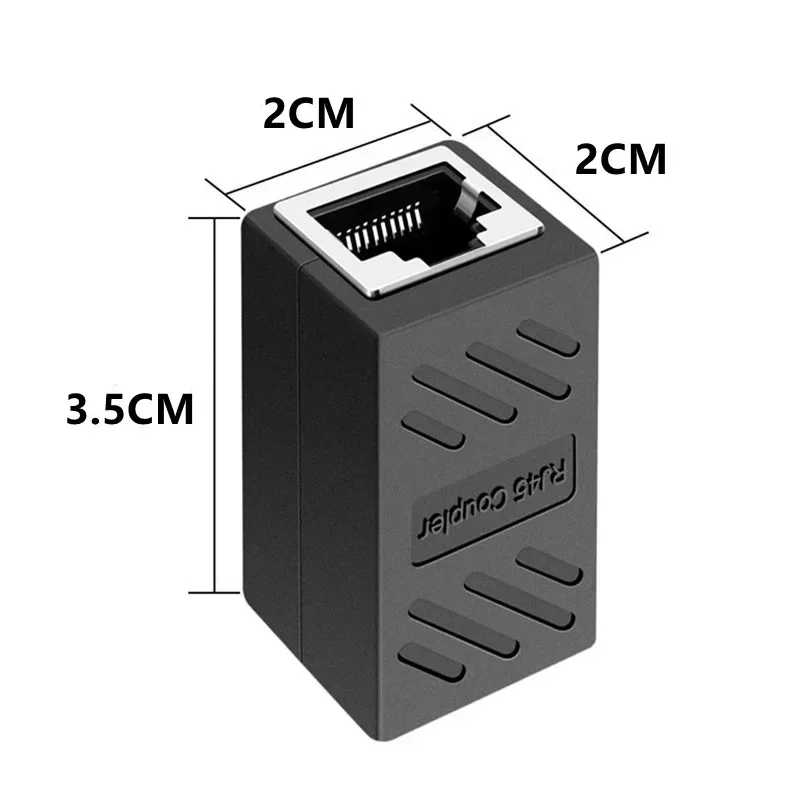 1ชิ้นหัวต่อ RJ45 Cat7/6อีเธอร์เน็ตอะแดปเตอร์กิกะบิตอินเตอร์เฟซกล่องขยายสัญญาณตัวแปลงสำหรับสายเคเบิลต่อตัวเมียไปยังตัวเมีย