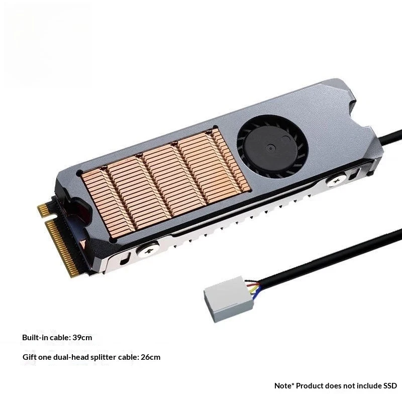For Xiao Long Second Generation 4-Pin Temperature Control Fan M.2 Solid State NVMe Hard Drive Cooler 4-Pin Thermal Vest
