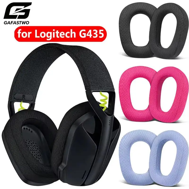 Earmuffs Mesh Fabric Replacement Earpads Covers for Logitech G435 Wireless Gaming Headphones Ear Pad Cushions High-Density Foam
