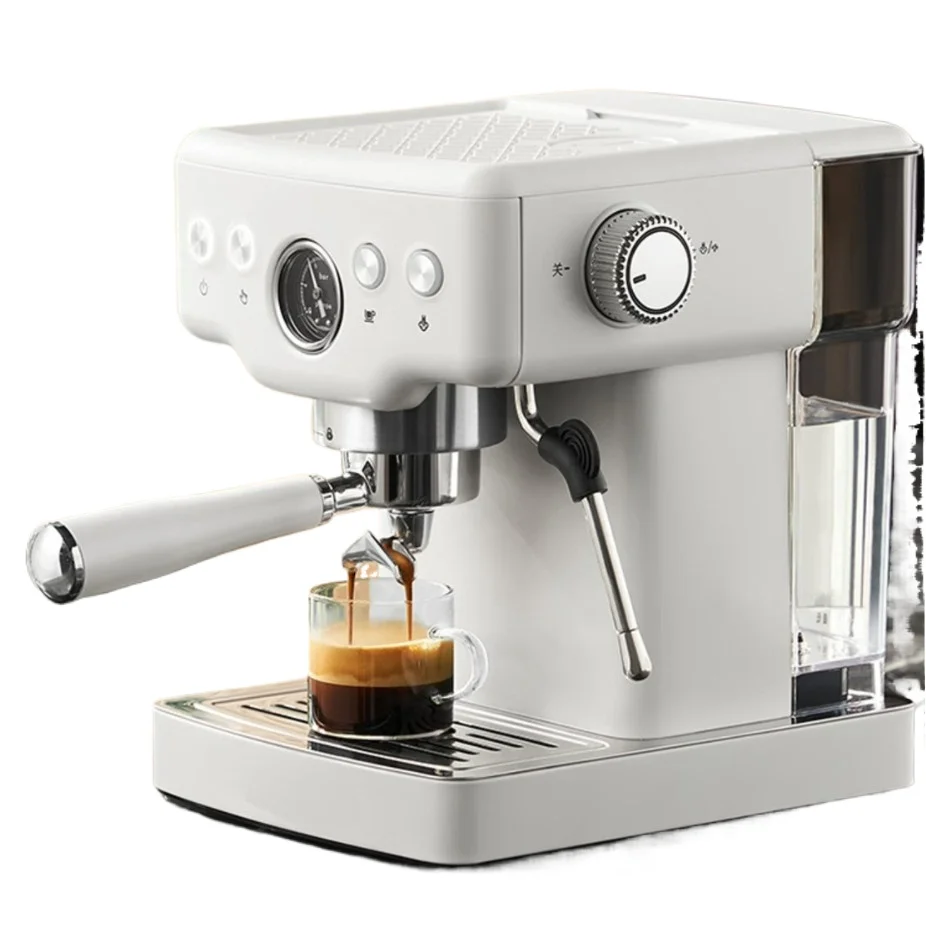 Coffee machine Italian full semi-automatic household steam beating milk foam sea salt white