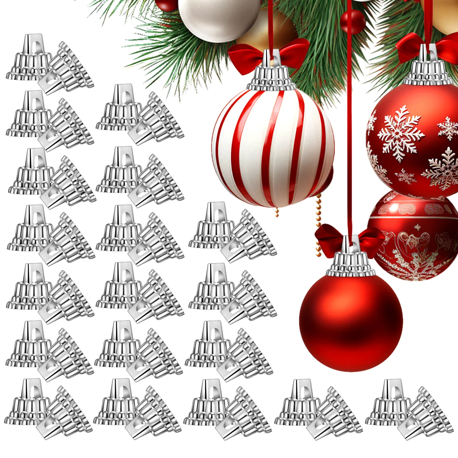 

1Set Plastic Ball Pendant End Caps Christmas Hanging Decoration DIY Ball Covers Creative Balls Accessory