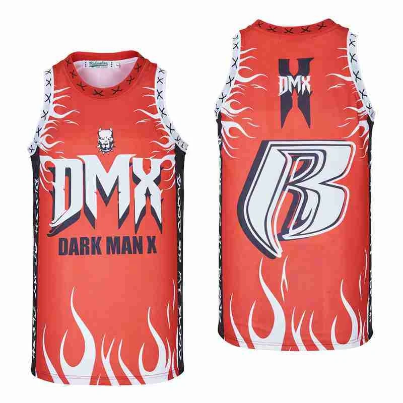 Bg Basketball Jerseys Dark Man X Dmx Jersey Sewing Embroidery Cheap Outdoor Sports High-quality Black Red 2023 New Summer