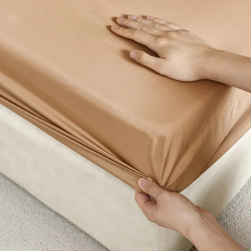 100% Natural Mulberry Silk Fitted Bed Sheets with Elastic Bands Luxury Mattress Cover Single Double King Queen Size Bed Cover