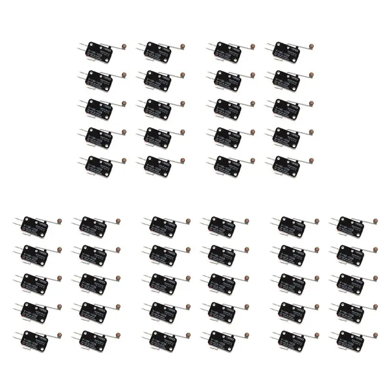ABVT-50 Pcs Micro-Limit Switch Long Hinge Roller Lever Snap Action LOT