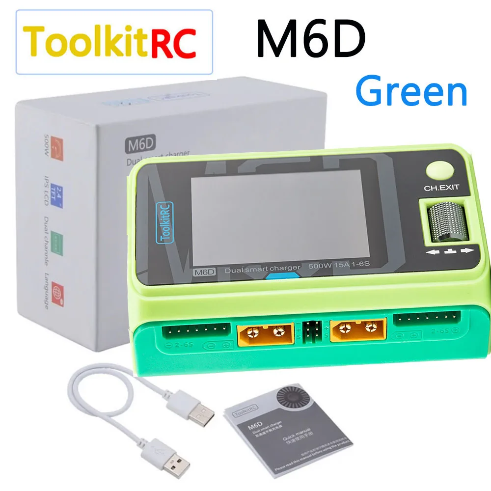 ToolkitRC M6D V3 500W 15A DC Dwukanałowa Ładowarka Rozładowarka Zasilacz do Akumulatorów Lipo 1-6S Model FPV Część Zamienna